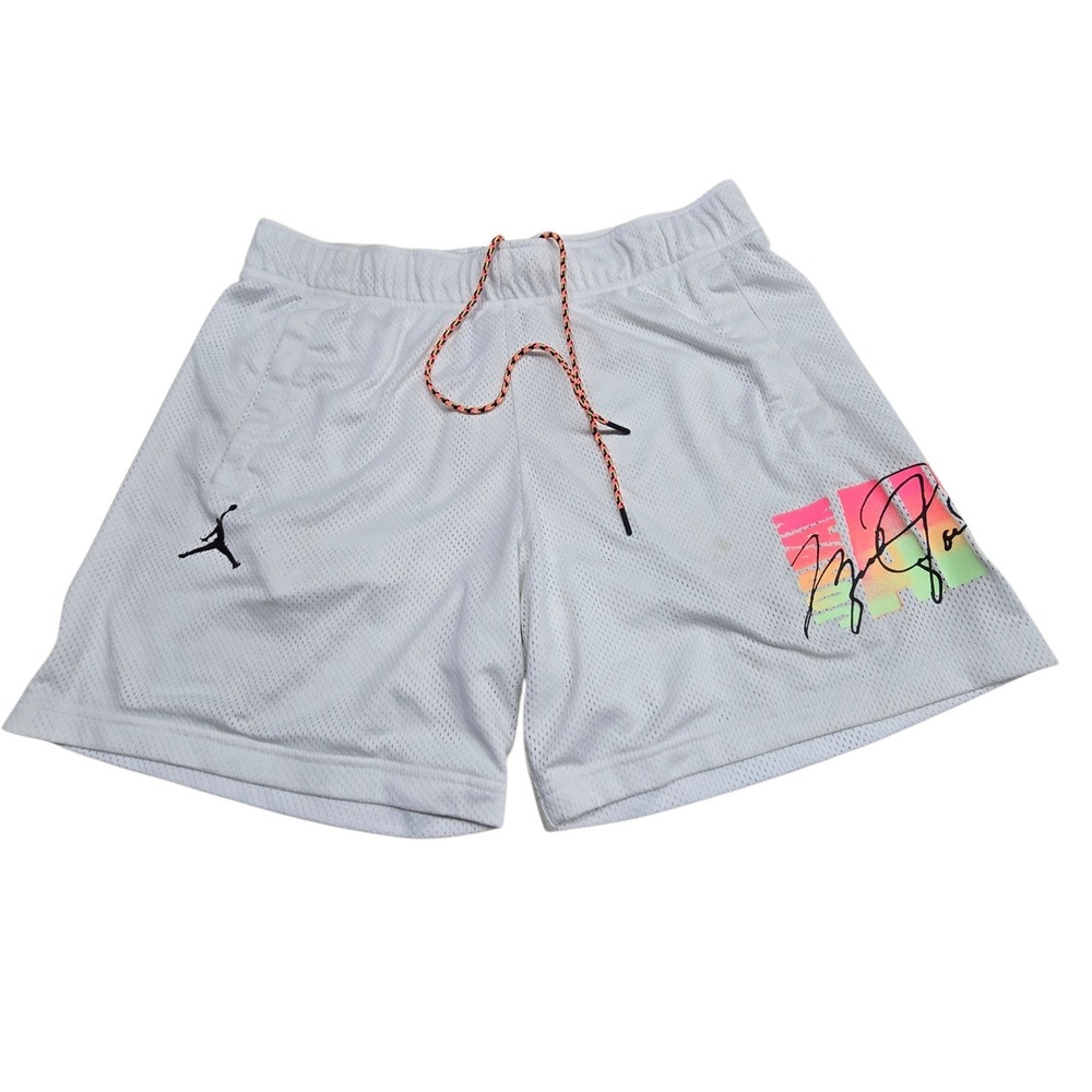 Air Jordan Sport DNA Mesh Basketball Shorts Mens LG White Logos Lined Drawstring